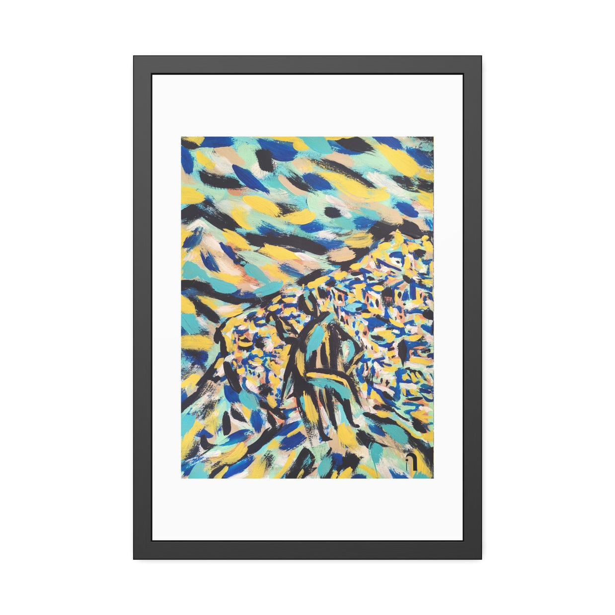 Before the Horizon Became Ours | Santorini | Framed Abstract Art Print | Bucket List Collection