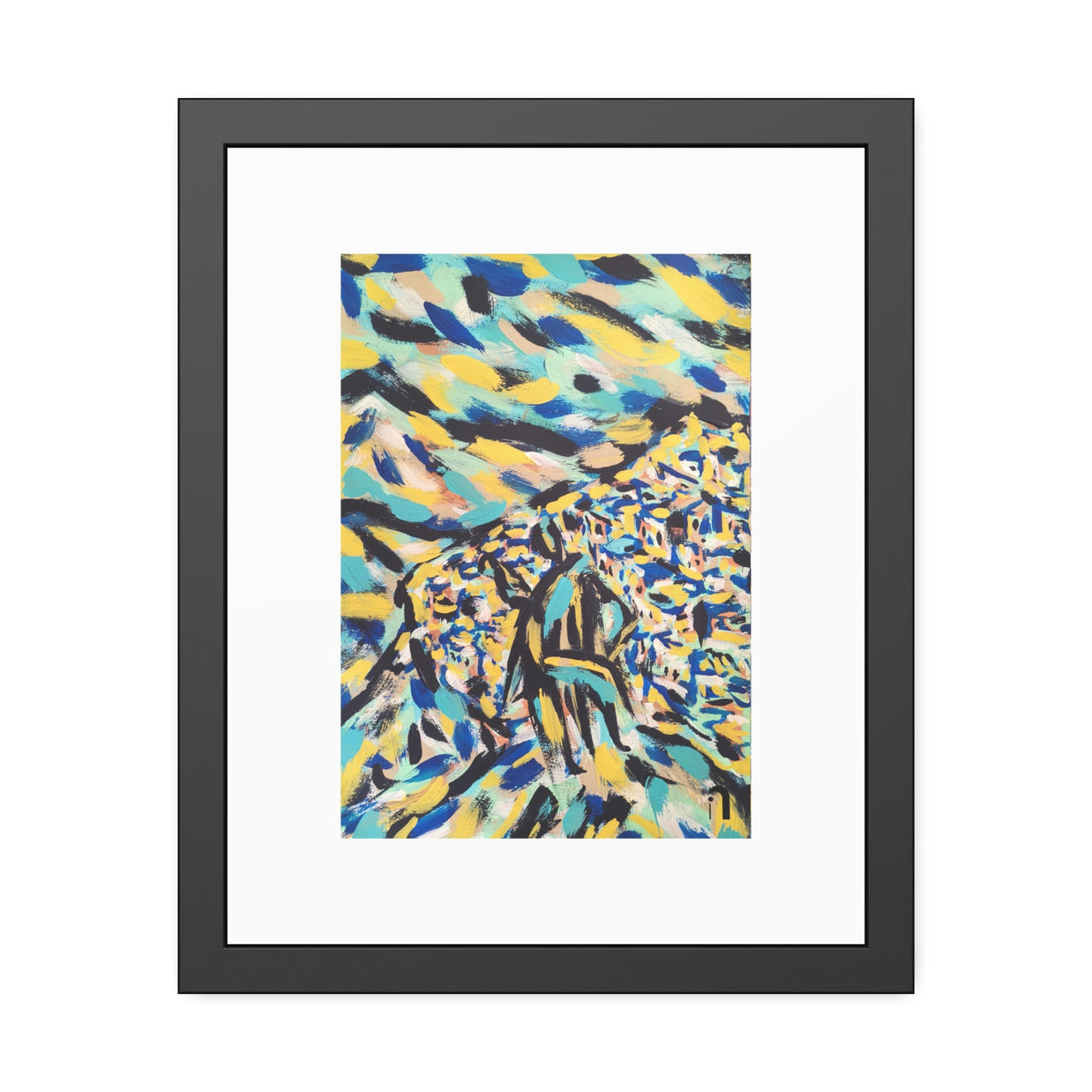 Before the Horizon Became Ours | Santorini | Framed Abstract Art Print | Bucket List Collection