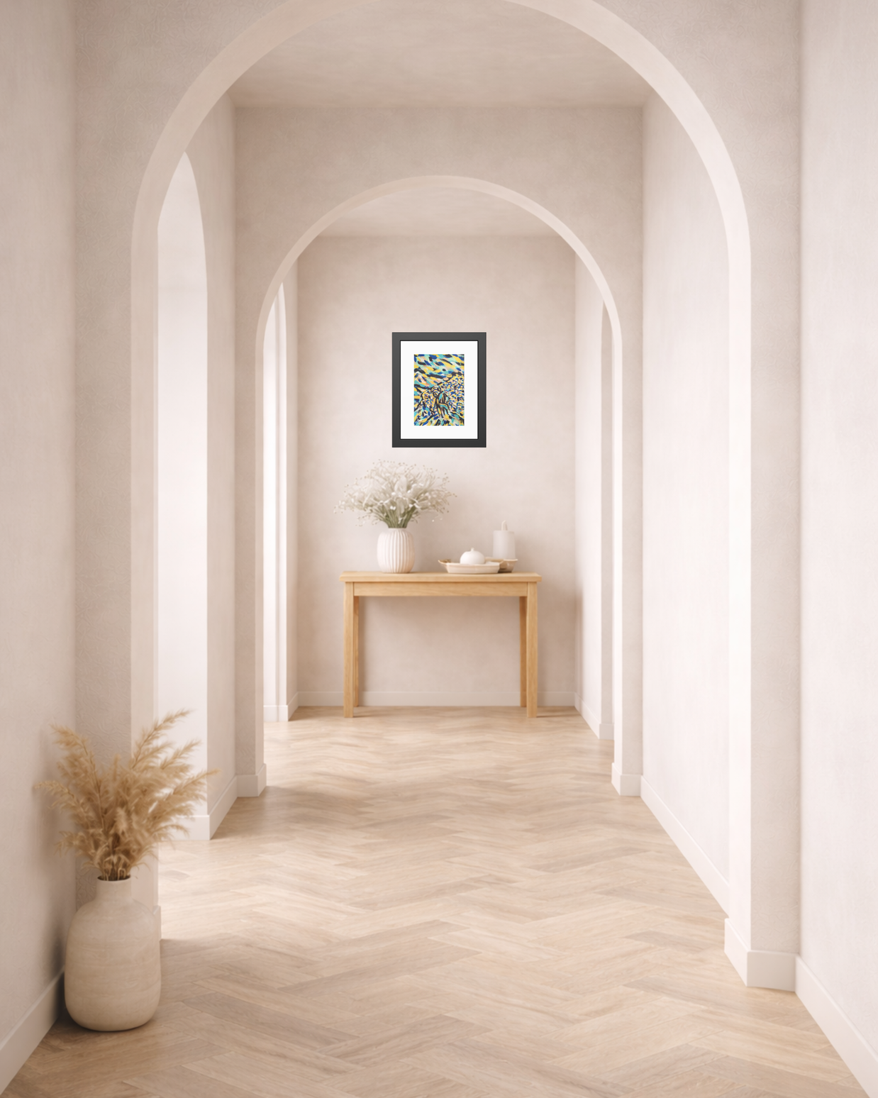 Before the Horizon Became Ours | Santorini | Framed Abstract Art Print | Bucket List Collection