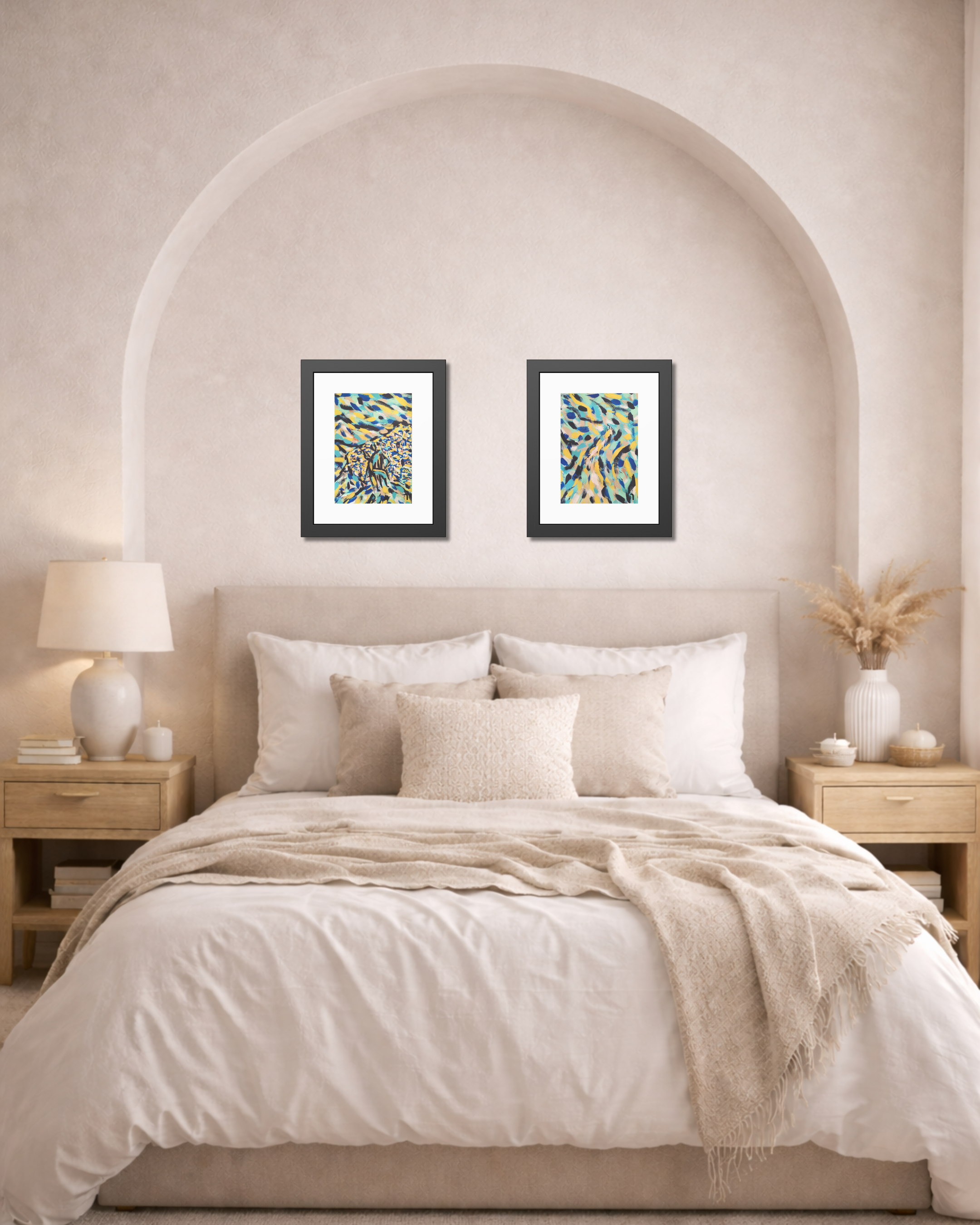 Before the Horizon Became Ours | Santorini | Framed Abstract Art Print | Bucket List Collection