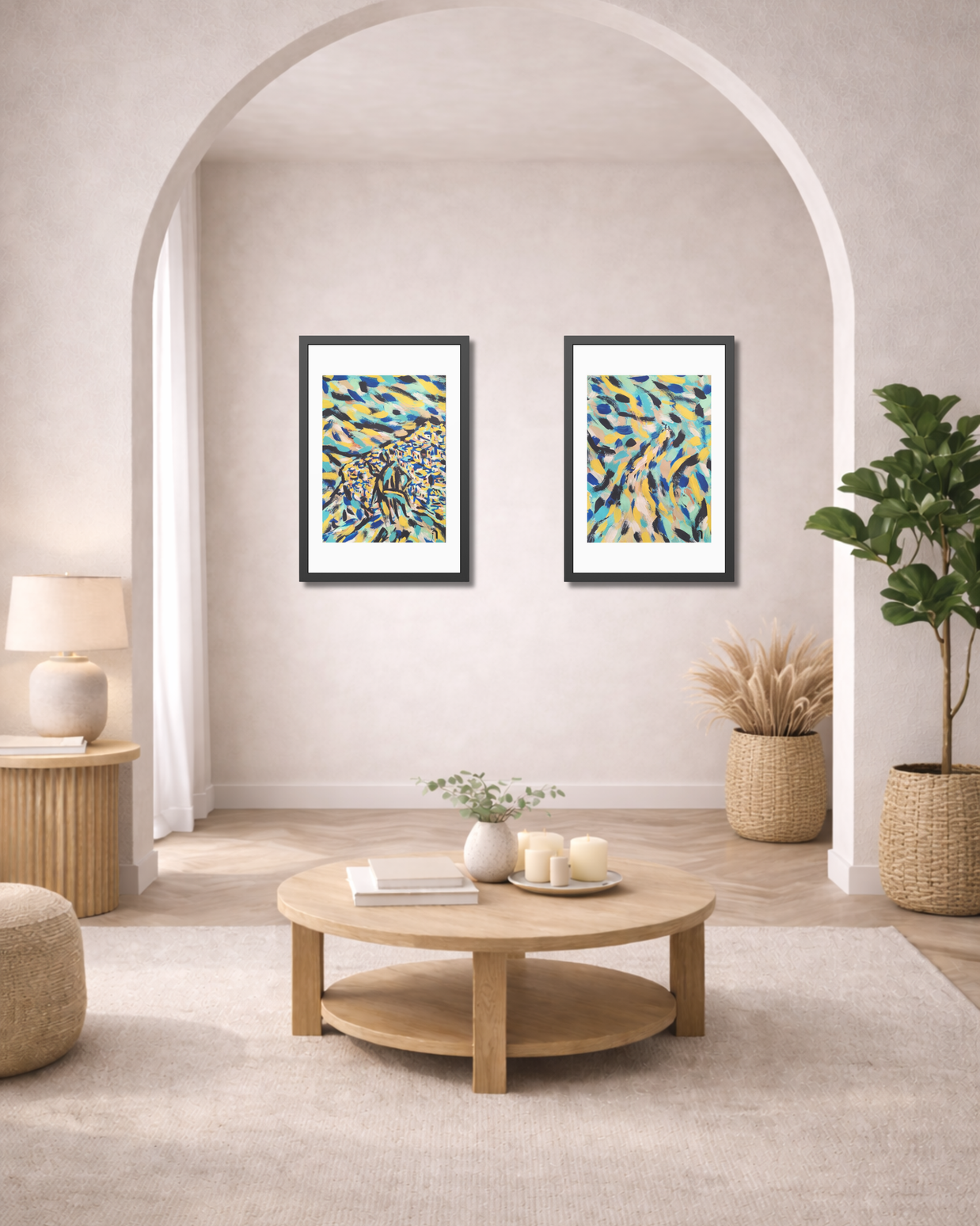 Before the Horizon Became Ours | Santorini | Framed Abstract Art Print | Bucket List Collection