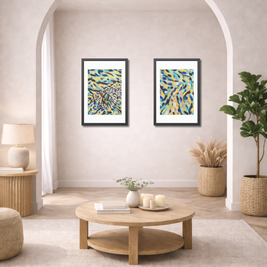 Before the Horizon Became Ours | Santorini | Framed Abstract Art Print | Bucket List Collection