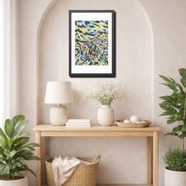 Before the Horizon Became Ours | Santorini | Framed Abstract Art Print | Bucket List Collection