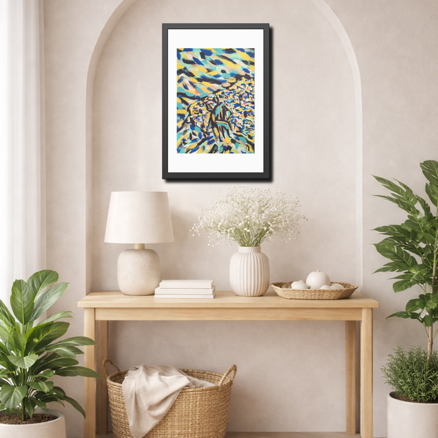 Before the Horizon Became Ours | Santorini | Framed Abstract Art Print | Bucket List Collection