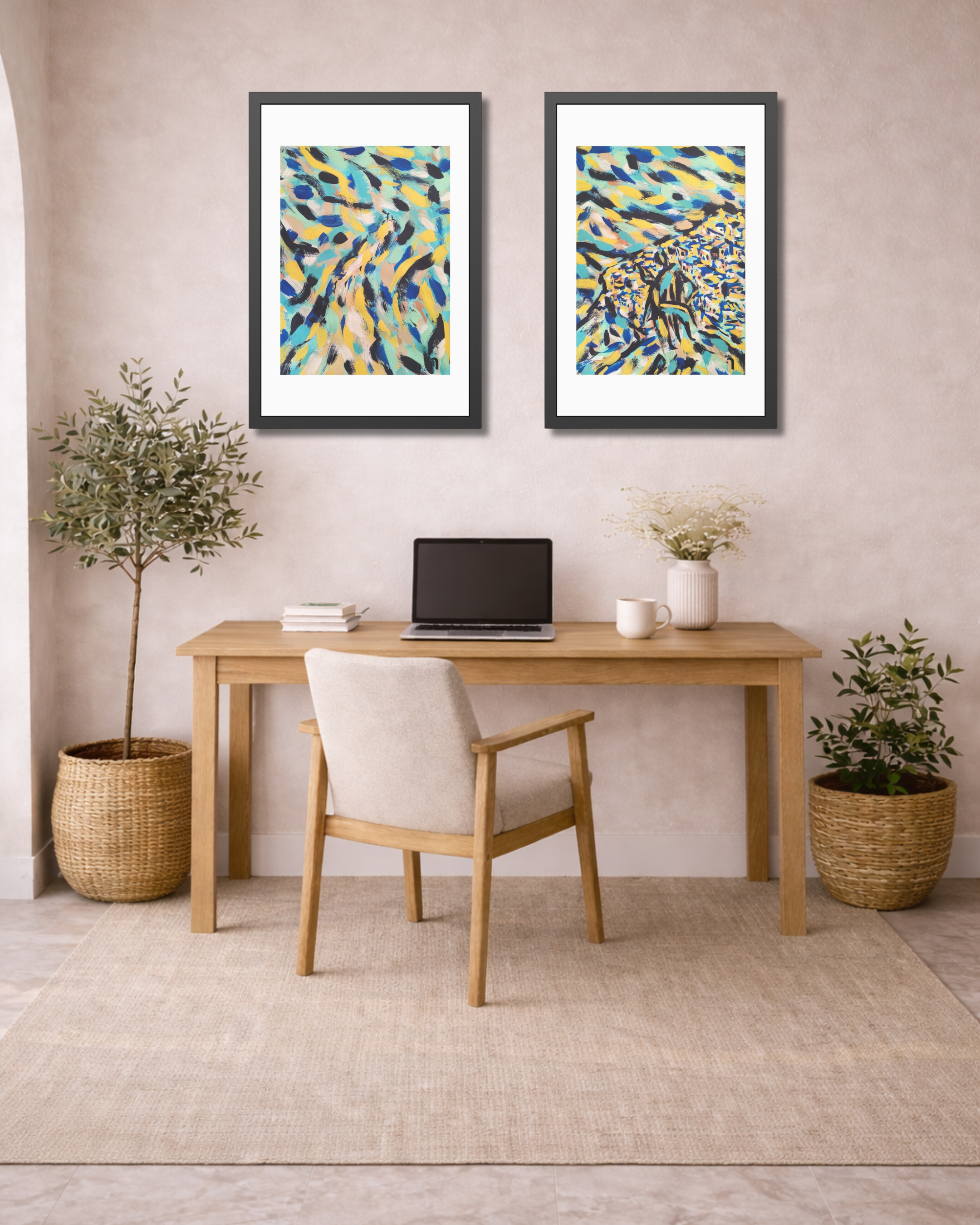 Before the Horizon Became Ours | Santorini | Framed Abstract Art Print | Bucket List Collection