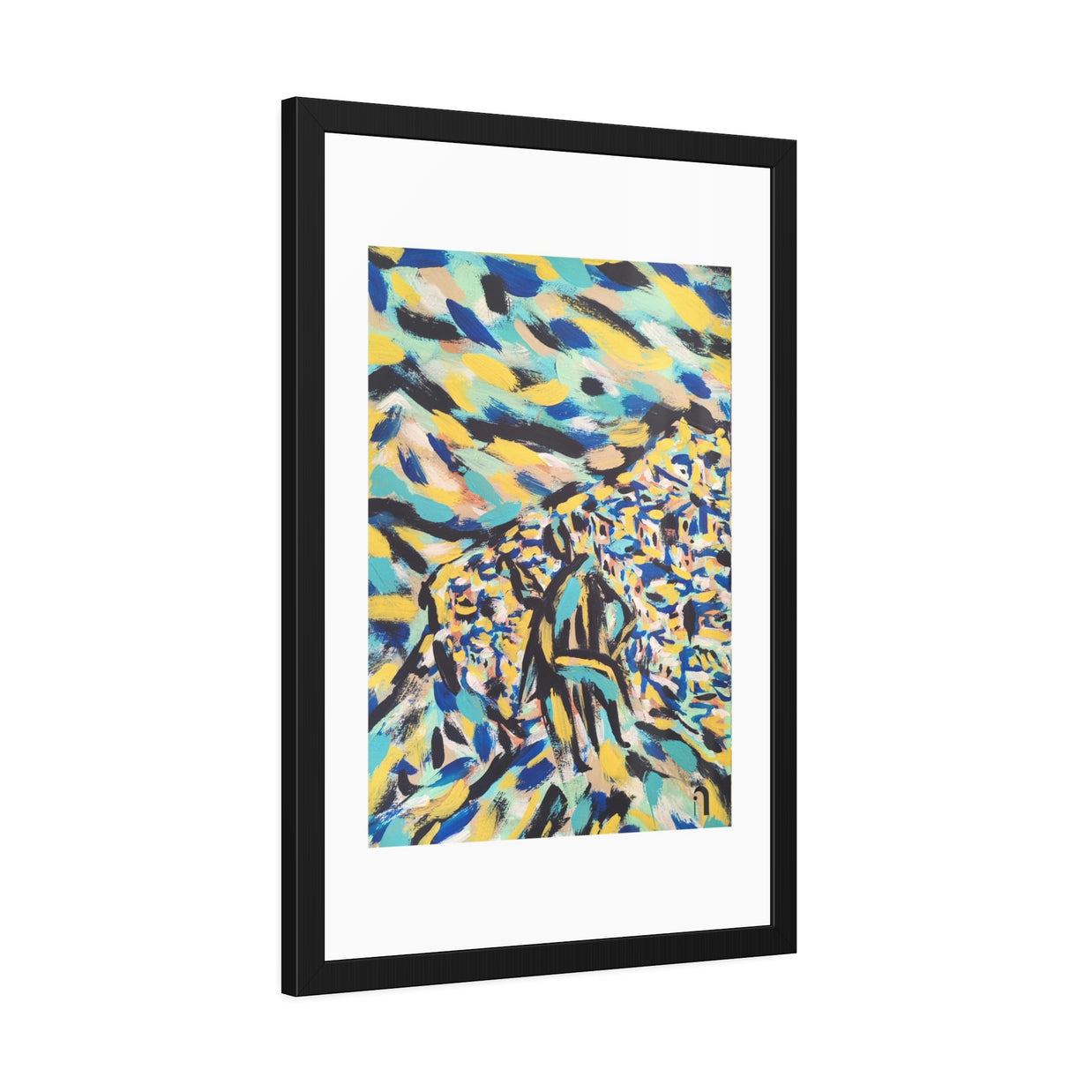 Before the Horizon Became Ours | Santorini | Framed Abstract Art Print | Bucket List Collection